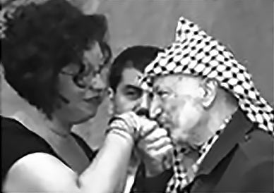 Judith LeBlanc with Yasser Arafat, 2002